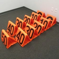 First Team Football Yard Line Markers - Black On Orange