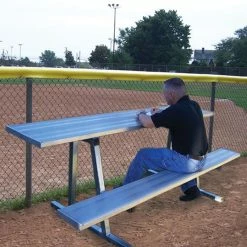 Jaypro Outdoor Scorers Table With Bench - Natural Finish